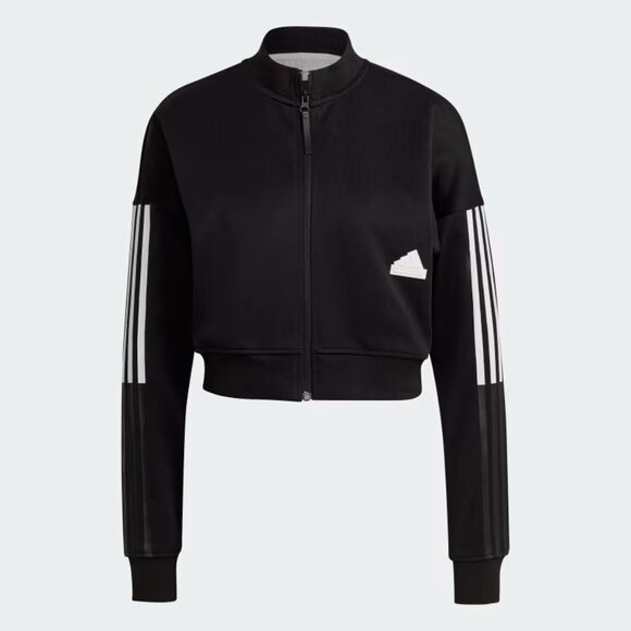 Adidas | Women's Plus Size | Cropped Track Top Jacket | Black | 2X - Picture 1 of 7